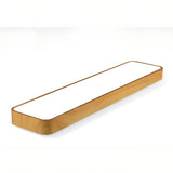Cloakroom Wood Rectangular LED Flush Mount Ceiling Lamp Image - 5