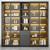 Closed Back Rectangular Wood Standard Bookshelf Black Image - 12