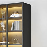 Closed Back Rectangular Wood Standard Bookshelf Black Image - 17