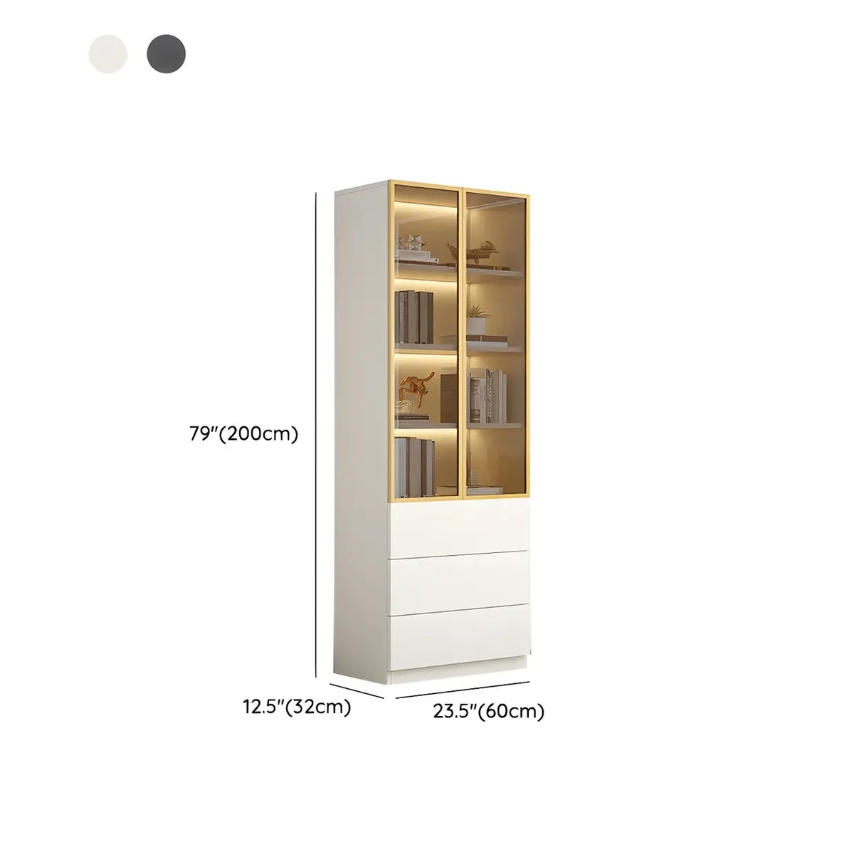 Closed Back Rectangular Wood Standard Bookshelf Black 