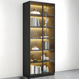 Closed Back Rectangular Wood Standard Bookshelf Black Image - 4