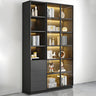 Closed Back Rectangular Wood Standard Bookshelf Black Image - 5
