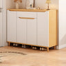 Closed Back Wood Entryway Beige Large Shoe Cabinet Image - 17