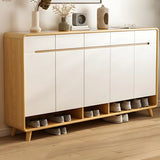 Closed Back Wood Hallway Oak Shoe Storage with Drawers Image - 20