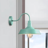 Coastal Barn Metal Bedroom Blue Reading Wall Sconce Image - 10