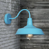 Coastal Barn Metal Bedroom Blue Reading Wall Sconce Image - 12