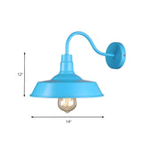Coastal Barn Metal Bedroom Blue Reading Wall Sconce Image - 16