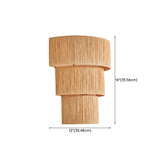 Coastal Cylinder Rattan Living Room Yellow Wall Sconce #size
