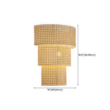 Coastal Cylinder Rattan Living Room Yellow Wall Sconce Image - 13