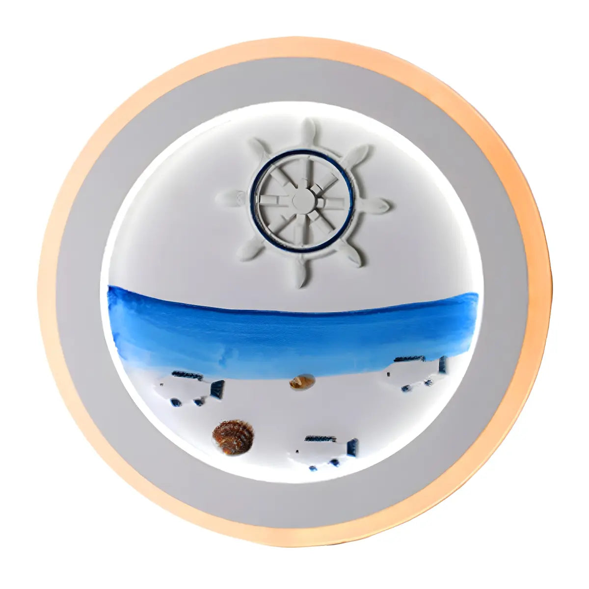 Coastal Round Acrylic Bedroom Blue Mini Wall Sconce Image - 3