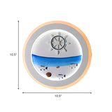 Coastal Round Acrylic Bedroom Blue Mini Wall Sconce #size