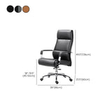 Cocoa Calfskin Ergonomic Office Chair with Headrest #size