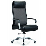 Cocoa Calfskin Ergonomic Office Chair with Headrest Image - 3