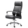 Cocoa Calfskin Ergonomic Office Chair with Headrest Image - 4