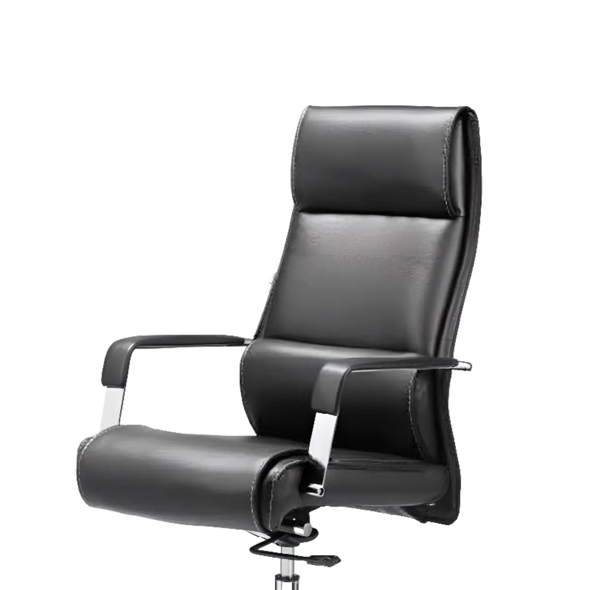 Cocoa Calfskin Ergonomic Office Chair with Headrest Image - 6