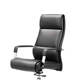 Cocoa Calfskin Ergonomic Office Chair with Headrest Image - 6