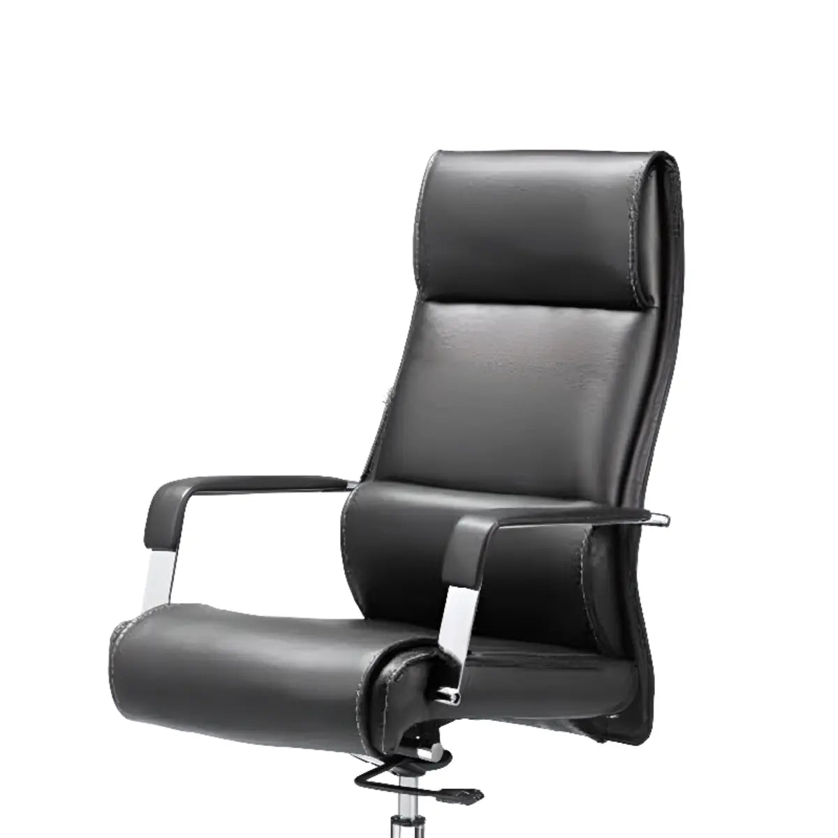Cocoa Calfskin Ergonomic Office Chair with Headrest Image - 6