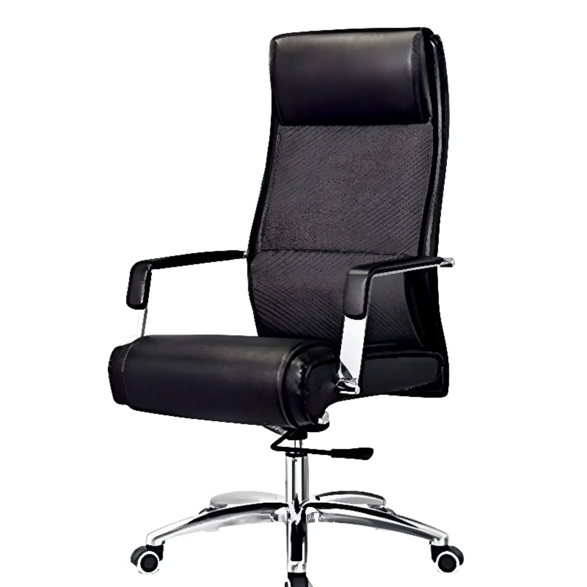 Cocoa Calfskin Ergonomic Office Chair with Headrest Image - 8