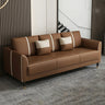 Coffee Anti Cat Scratch Leather Square Arm Pillow Sofa Image - 1