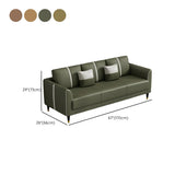 Coffee Anti Cat Scratch Leather Square Arm Pillow Sofa Image - 21