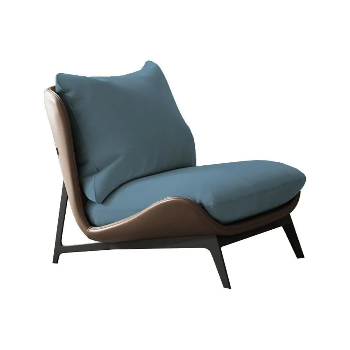 Coffee-Beige Dove Velvet Pillow Back Latex Side Chair Image - 14