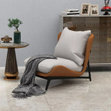 Coffee-Beige Dove Velvet Pillow Back Latex Side Chair Image - 5
