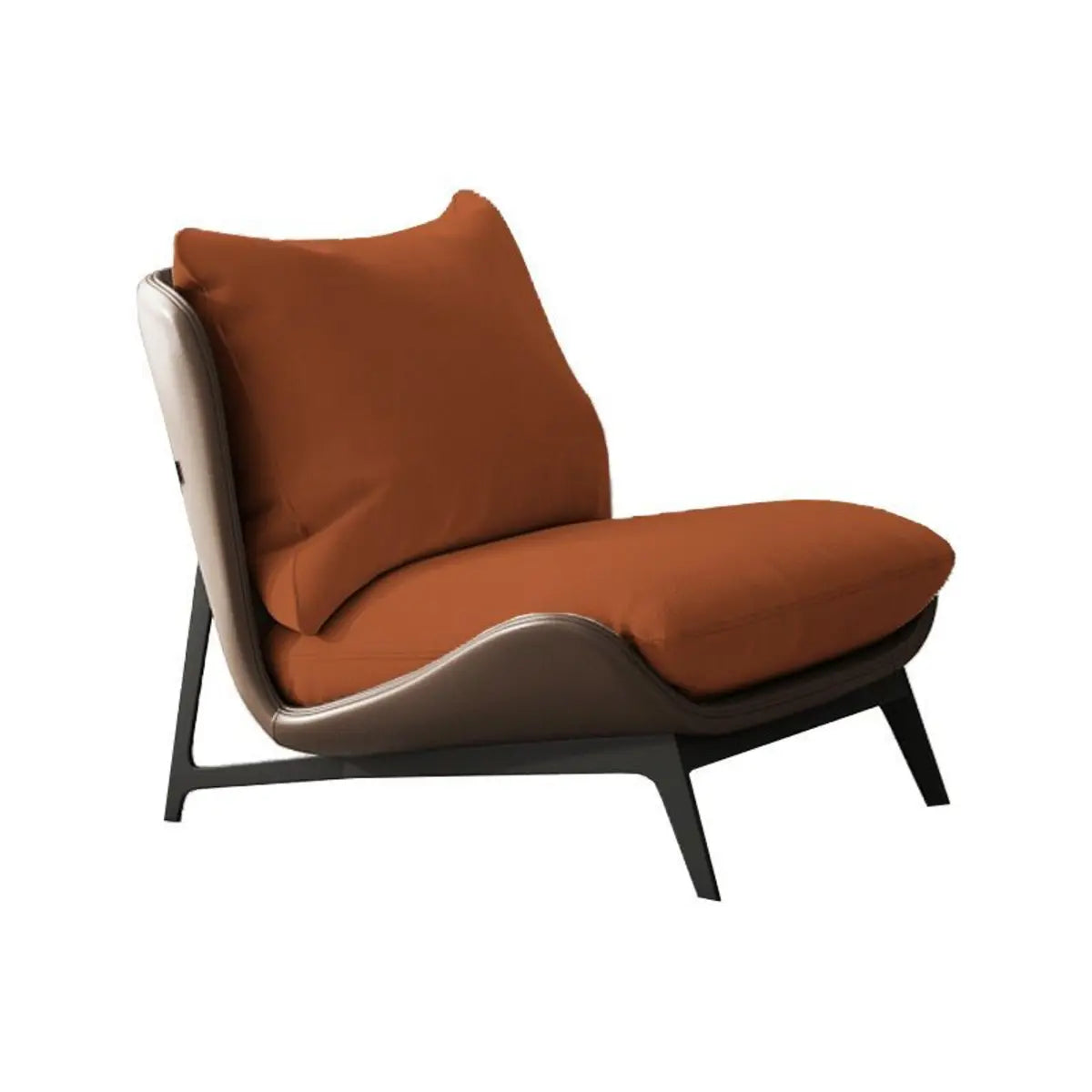 Coffee-Beige Dove Velvet Pillow Back Latex Side Chair Image - 6