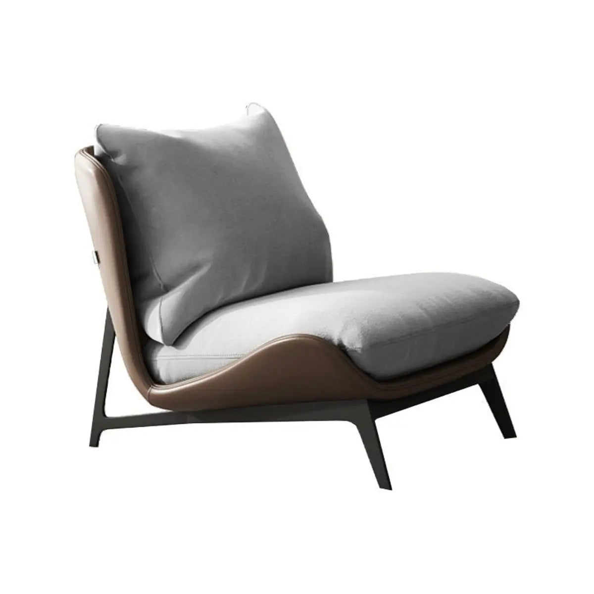 Coffee-Beige Dove Velvet Pillow Back Latex Side Chair Image - 8