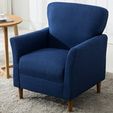 Coffee Cotton Flared Arm Fixed Back Foam Fill Arm Chair Image - 11