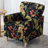 Coffee Cotton Flared Arm Fixed Back Foam Fill Arm Chair Image - 13