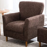 Coffee Cotton Flared Arm Fixed Back Foam Fill Arm Chair Image - 16