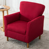 Coffee Cotton Flared Arm Fixed Back Foam Fill Arm Chair Image - 17