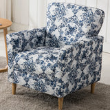 Coffee Cotton Flared Arm Fixed Back Foam Fill Arm Chair Image - 18