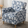 Coffee Cotton Flared Arm Fixed Back Foam Fill Arm Chair Image - 18