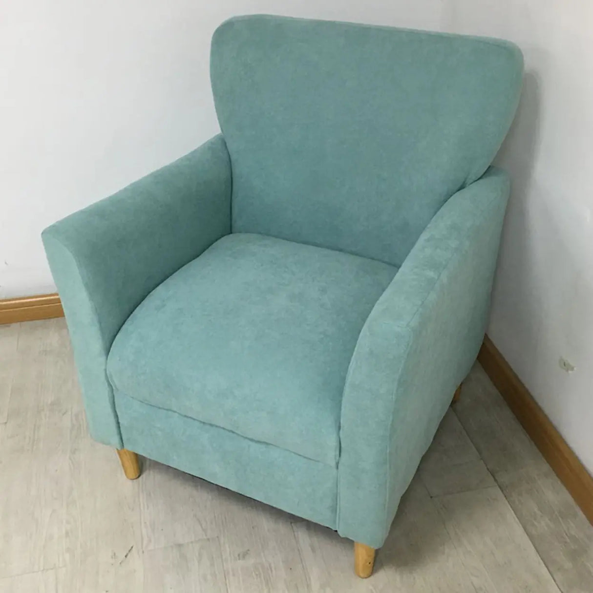 Coffee Cotton Flared Arm Fixed Back Foam Fill Arm Chair Image - 19
