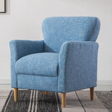 Coffee Cotton Flared Arm Fixed Back Foam Fill Arm Chair Image - 22