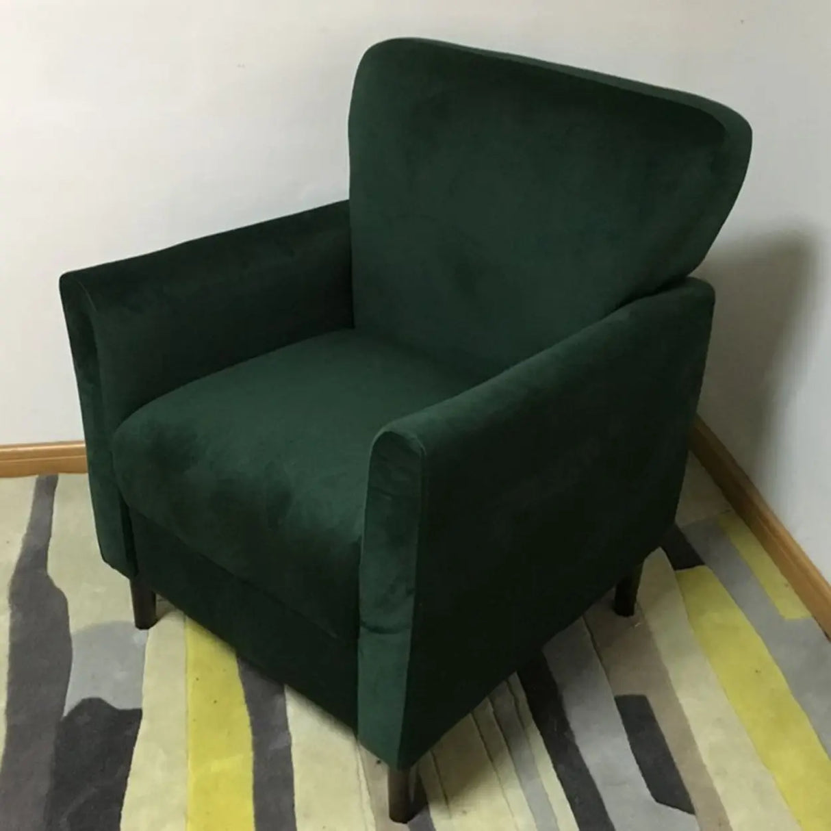 Coffee Cotton Flared Arm Fixed Back Foam Fill Arm Chair Image - 23
