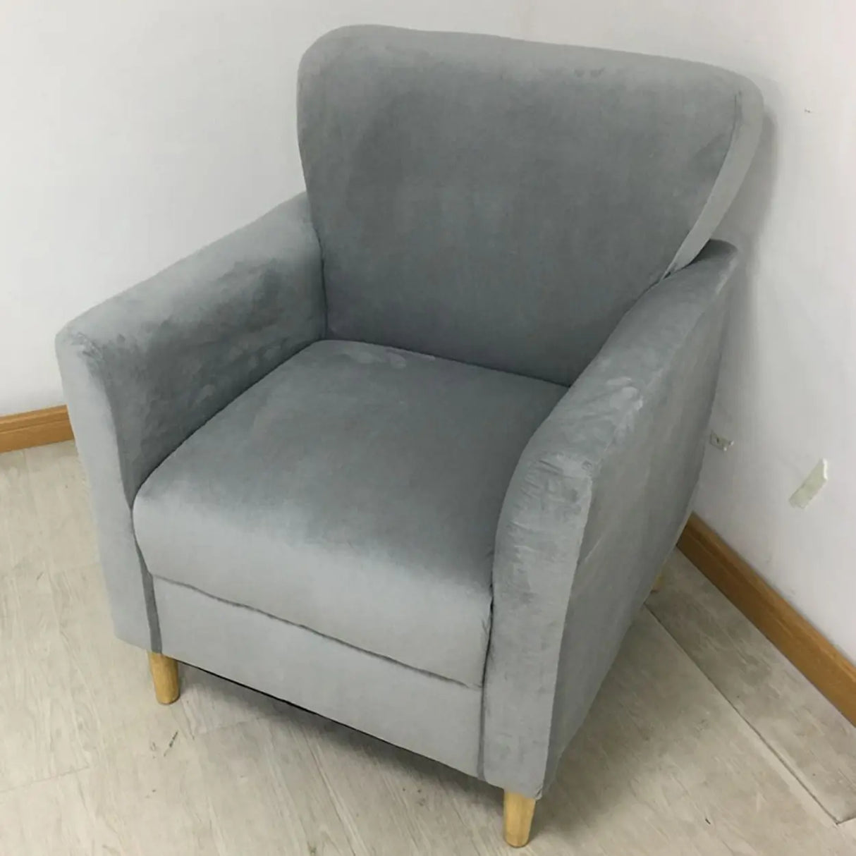 Coffee Cotton Flared Arm Fixed Back Foam Fill Arm Chair Image - 25