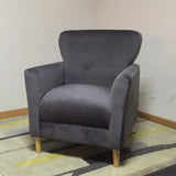 Coffee Cotton Flared Arm Fixed Back Foam Fill Arm Chair Image - 26