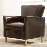 Coffee Cotton Flared Arm Fixed Back Foam Fill Arm Chair Image - 4