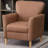 Coffee Cotton Flared Arm Fixed Back Foam Fill Arm Chair Image - 34