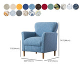 Coffee Cotton Flared Arm Fixed Back Foam Fill Arm Chair #size