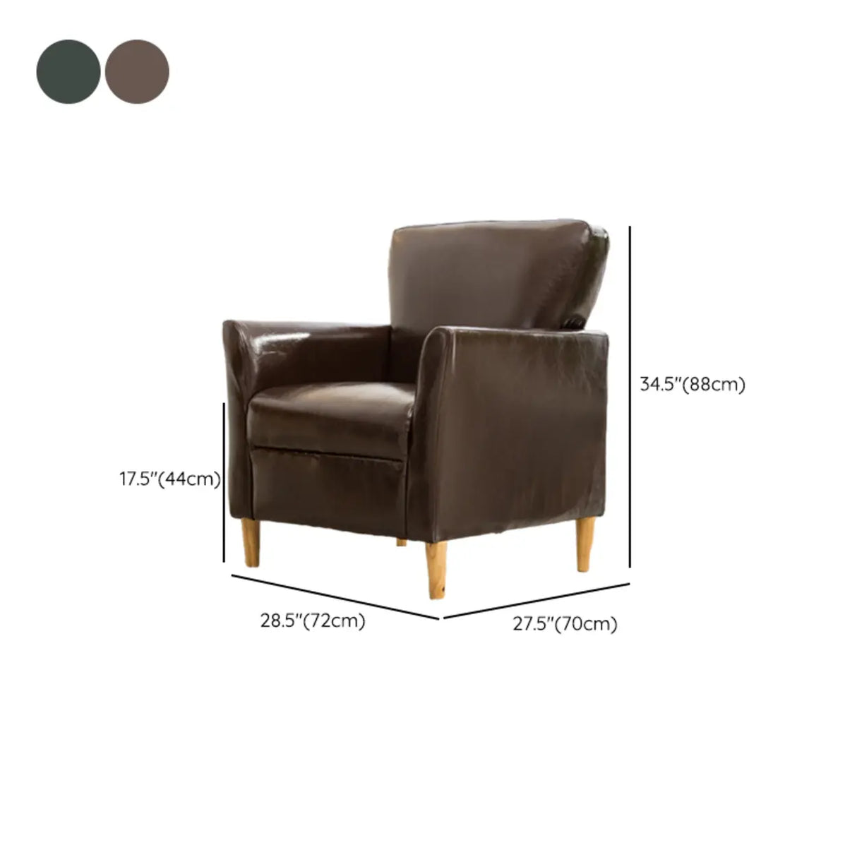 Coffee Cotton Flared Arm Fixed Back Foam Fill Arm Chair Image - 36