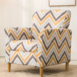 Coffee Cotton Flared Arm Fixed Back Foam Fill Arm Chair Image - 5