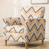 Coffee Cotton Flared Arm Fixed Back Foam Fill Arm Chair Image - 5