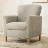 Coffee Cotton Flared Arm Fixed Back Foam Fill Arm Chair Image - 8
