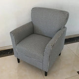 Coffee Cotton Flared Arm Fixed Back Foam Fill Arm Chair Image - 9