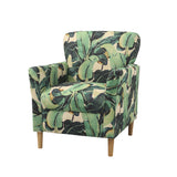 Coffee Cotton Flared Arm Fixed Back Foam Fill Arm Chair Image - 10
