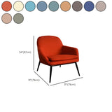 Coffee Leather Sloped Arms Fixed Back Arm Chair Image - 19