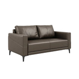 Coffee Waterproof Faux Leather Upholstered Back Sofa Image - 13